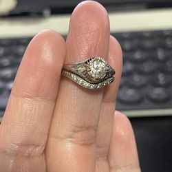 Contoured Diamond Bridal Rings Set 