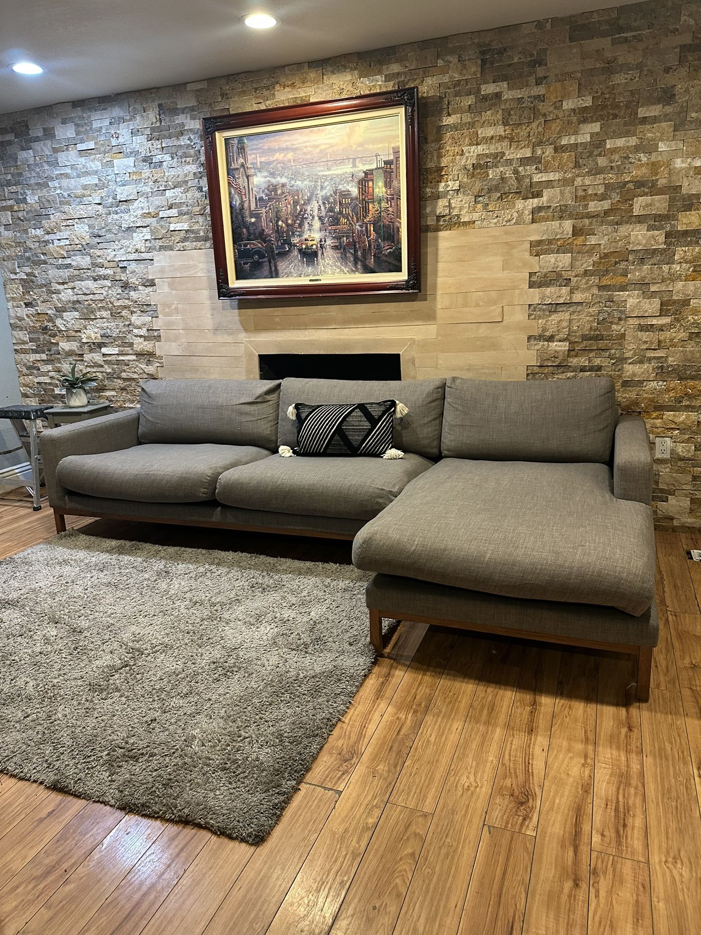 FREE DELIVERY- Macys Grey Sectional Sofa