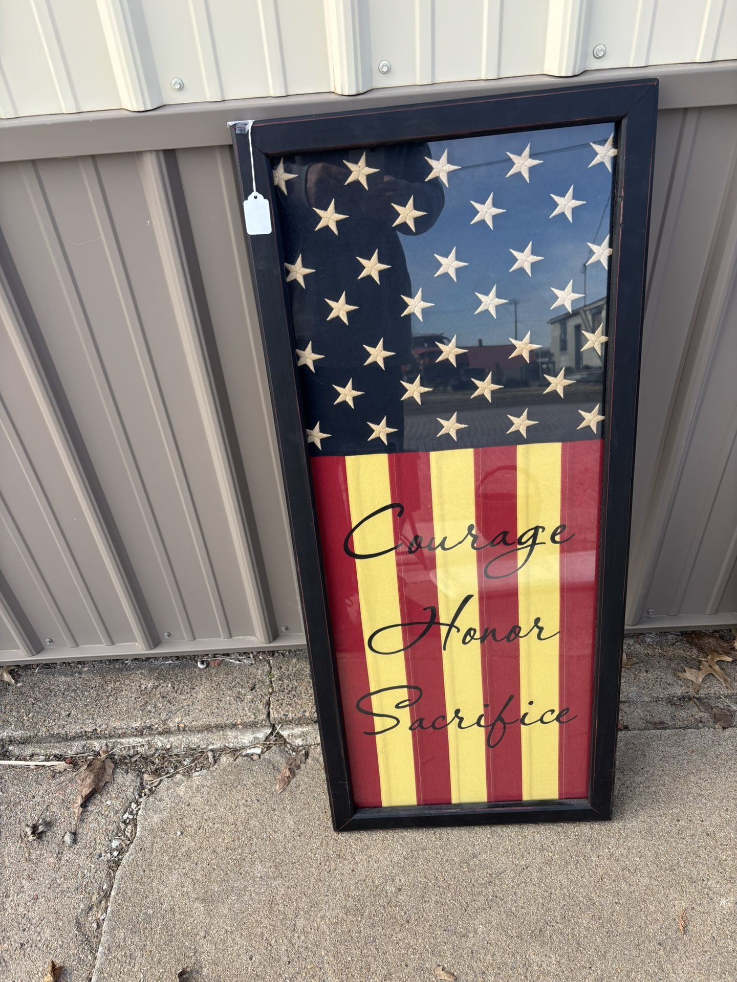 Framed US Flag Wall Decoration NEW