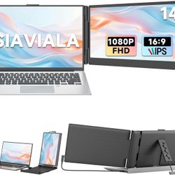 Laptop Screen Extender, 14” FHD 1080P IPS Dual Laptop Monitor Extender 