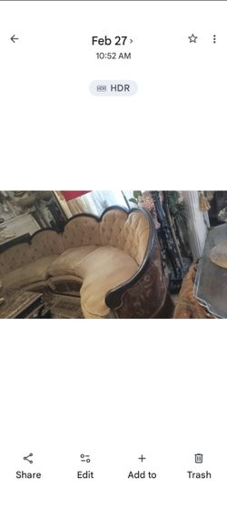 Vintage 3 piece fabric sectional with trim articulate wood