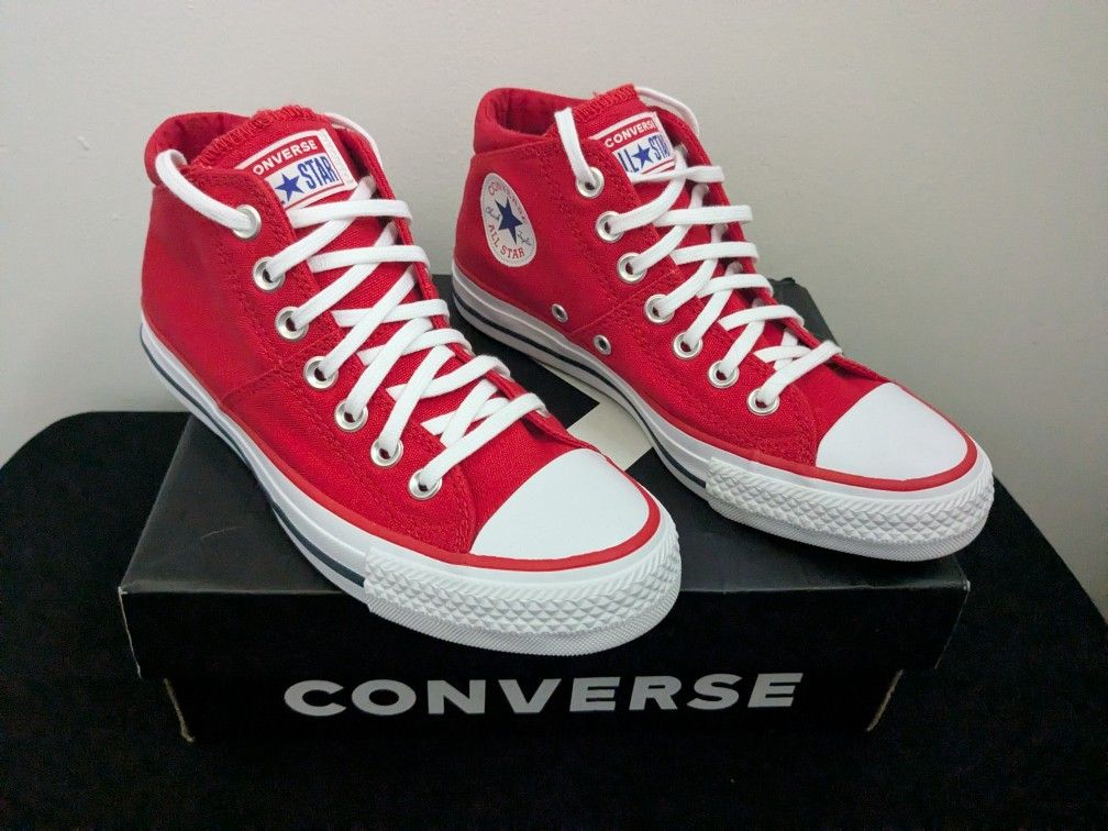 New Converse All Star women's teens size 7 red ankle high brand new with original box sneakers $50