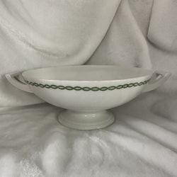 Vintage Hutschenreuther 1814/1914 Bowl Soup Salad Manufactured 1(contact info removed) Green Trim Ferns Good Condition