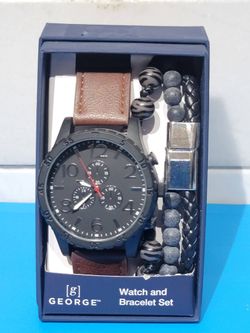 Men's Watch & Bracelet Set $8 (One Available)