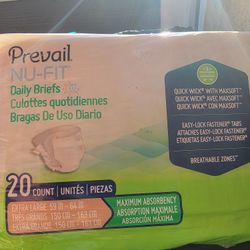 BRAND NEW PREVAIL NU-FIT DAILY BRIEFS 