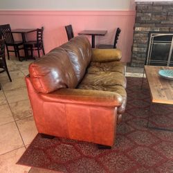 Brown Leather Couch