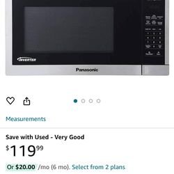 Panasonic 1.3CuFt Stainless Steel Countertop Microwave Oven NN-SC668S