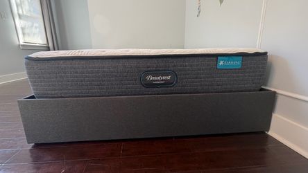 Queen Size Storage Bed + Beautyrest Harmony Mattress