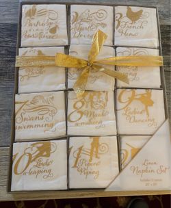 12 Days of Christmas Linen Napkin Set