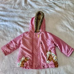 Mini Boden Pink Water Resistant Jacket For Girls 18 To 24 Months
