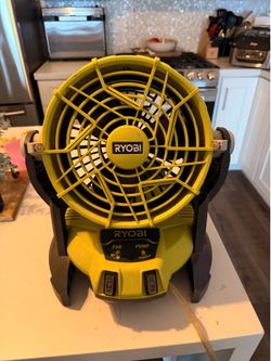 Ryobi bucket fan with mister and one battery pack