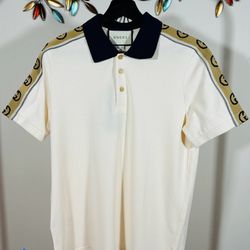 GUCCI GG REFLECTING SHOULDERS POLO SHIRT SS23, Visit Our Profile For More Items Available !!!