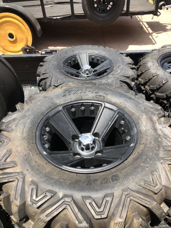Yamaha Atv’s almost new rims and tires 12” for Sale in San Bernardino