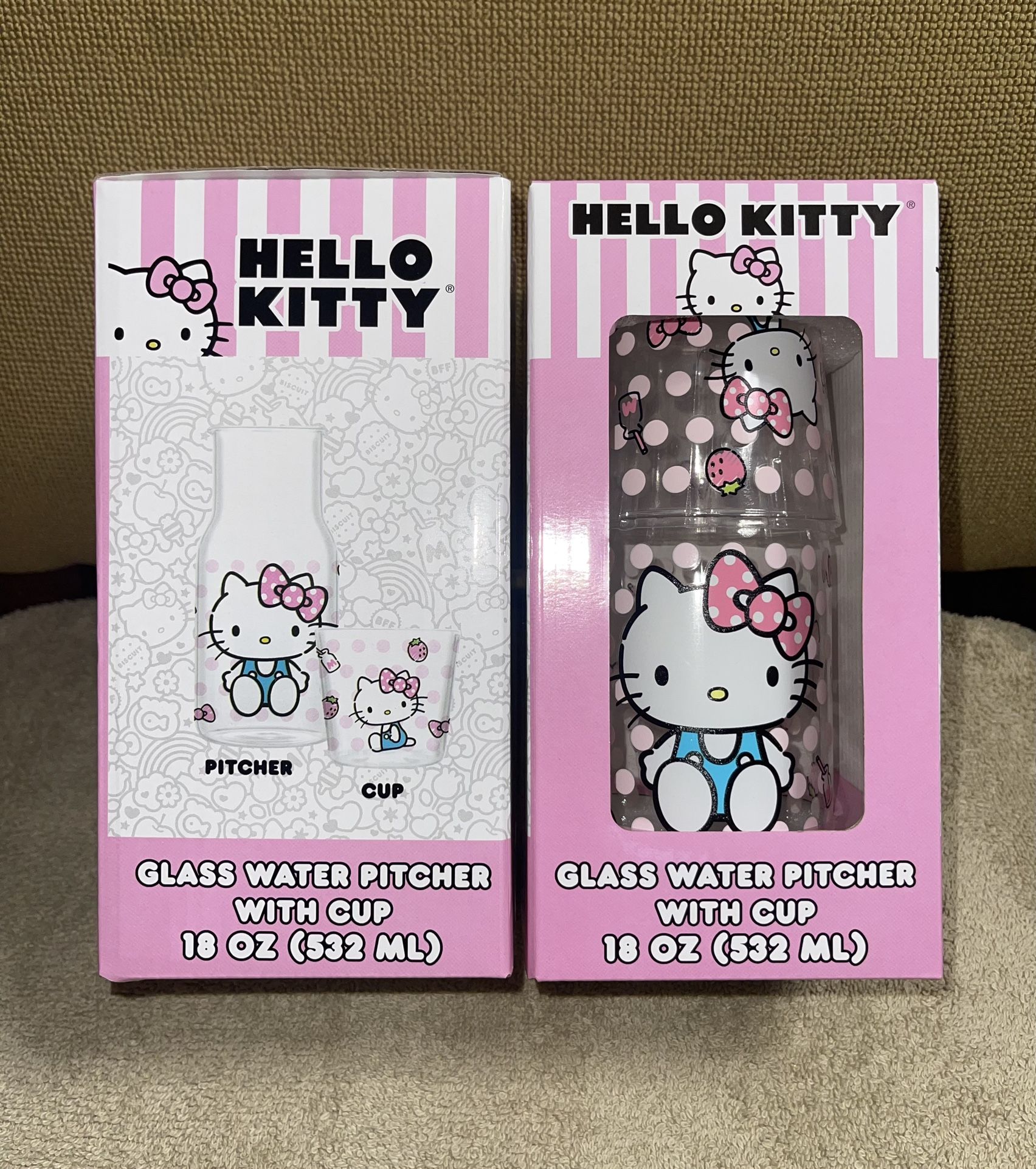 Hello kitty Glass Water Pitcher W/ Cup