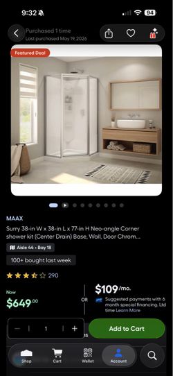 Complete shower set
