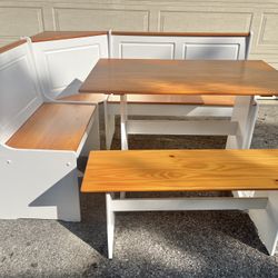 Breakfast Nook Dining Table Set with Bench & Storage