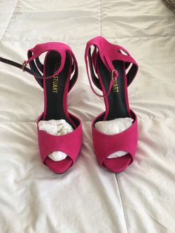 Fuschia Peep Toe Heels