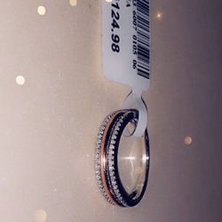30$ Silver And 14 K Rose Gold Band