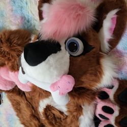 Neapolitan Ice Cream Husky Fursuit Partial