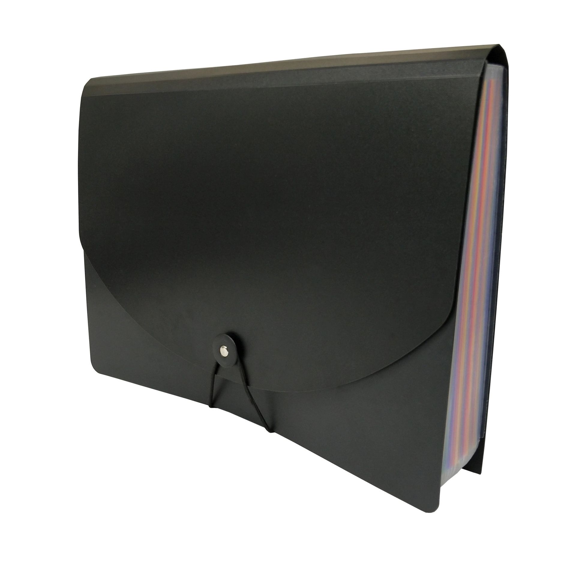 24 pockets Expanding File folder and organizer with cover. Large plastic rainbow expendable file organizer self standing accordion folder