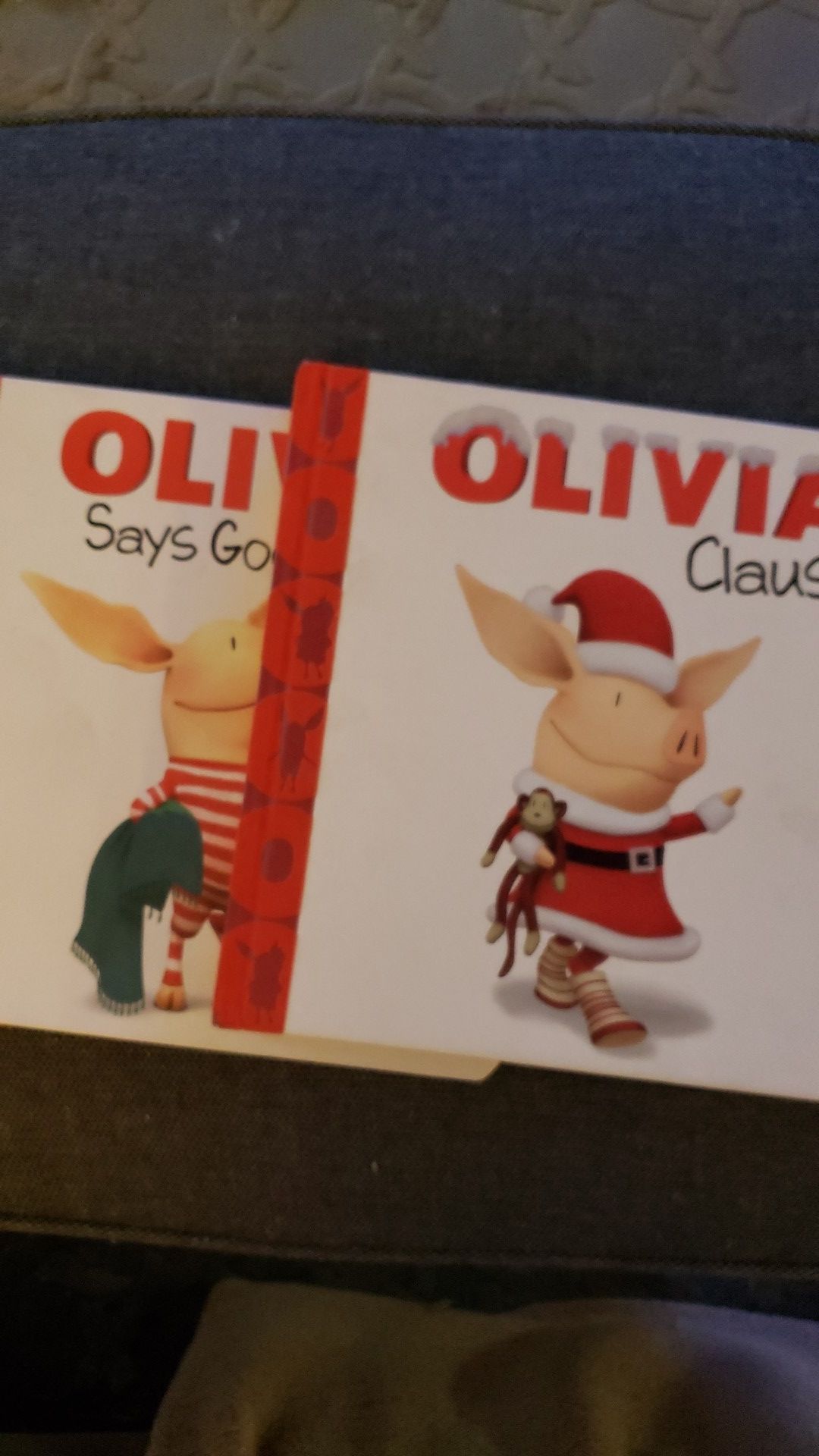 2 Olivia books: Oliva Claus and Oliva Says Goodnight