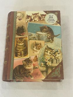 Decorative boxed set of twenty vintage-style cat note cards & envelopes by Punch Studio.