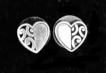 Brighton silver heart post earrings