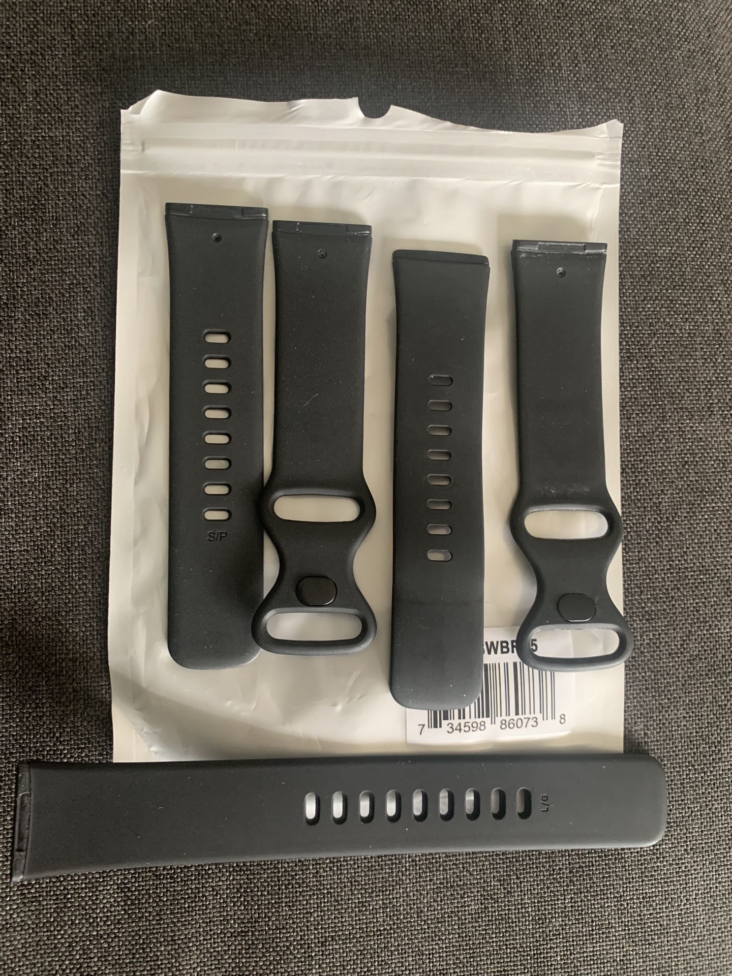PremGear 3 Silicone Black Watch Bands Wrist Strap for Fitbit Versa 3