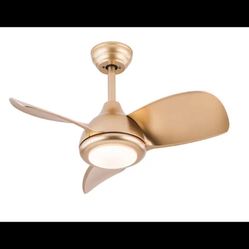 Oukaning 36 in. Indoor Gold Modern Standard Reversible Ceiling Fan with Remote