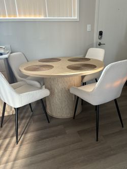 White Teddy Dining Chairs