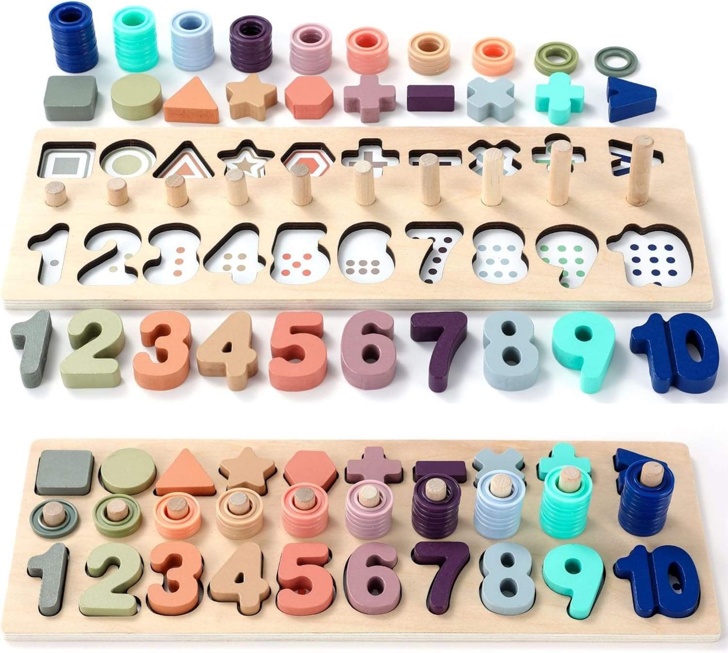 BRAND NEW WOODEN NUMBER PUZZLE  COUNTING LEARNING TOYS FOR TODDLERS