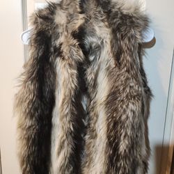 Brown FAUX FUR VEST Size Small