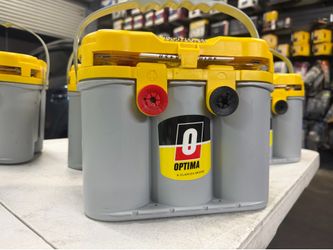 Optima Yellow AGM Side Post, Top Post Battery Group Size 34/78 - YEL34/78  Group Size (BCI): 34/78; Cold Cranking Amps (CCA): 750 CCA; Cranking Amps (