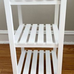 White 3-Tier Wood Shelf Unit
