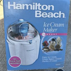 Hamilton Beach ice cream maker 1.5 quart
