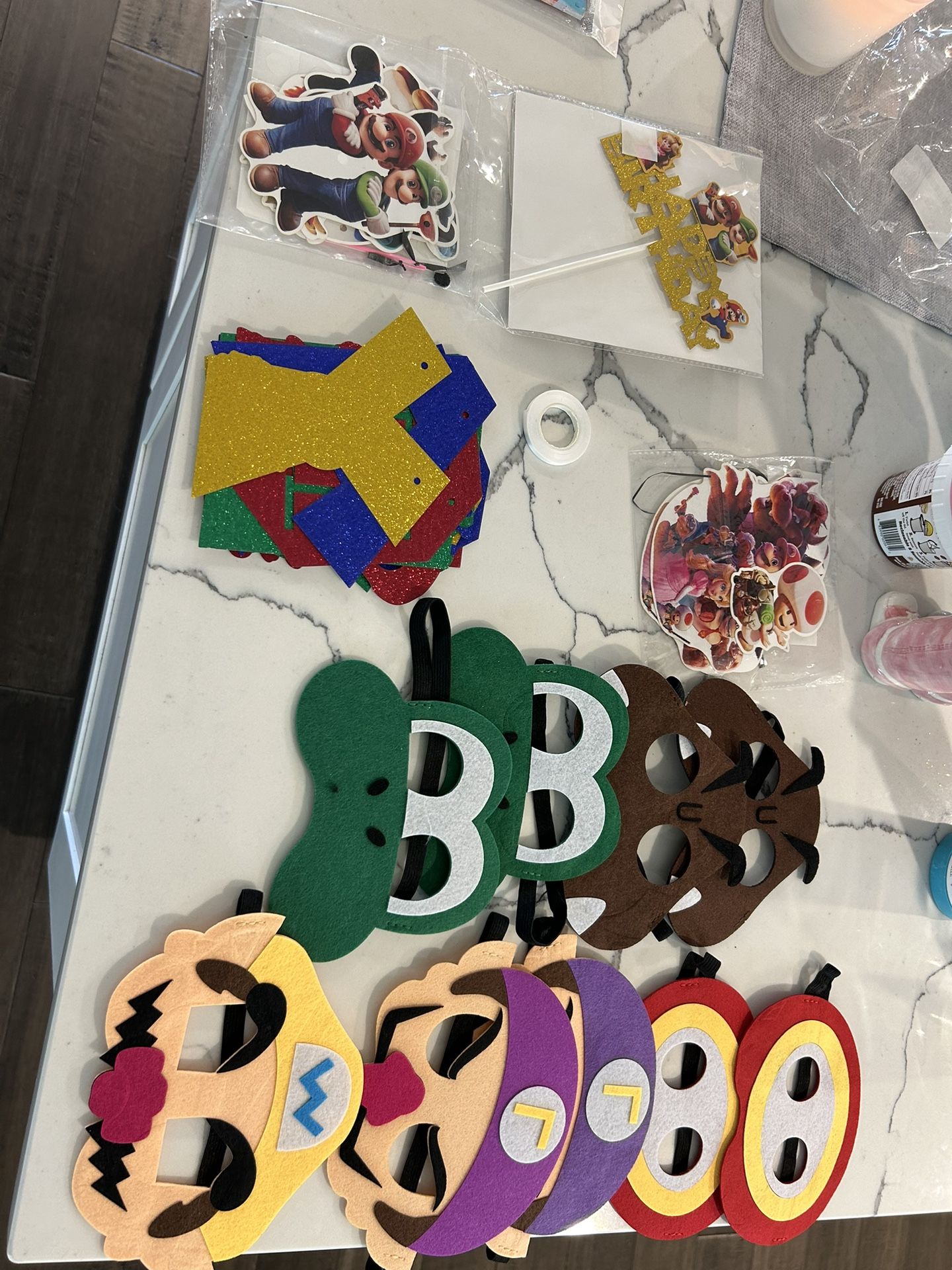 mario brothers happy birthday banner and other items