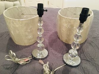 2 brand new bedside lights with brand new shade.