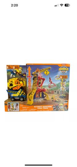 Nickelodeon Paw Patrol Rubble Ultimate Bark Yard Crane Tower (2+ Lbs Of Sand )