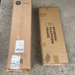 🛏️ Twin Mattress + Platform Frame – Brand New in Box!