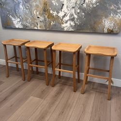 NEW-4 HIGH END- 30” Bamboo Greenington Tulip Caramelized Bar Height Stools