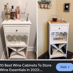 Lifestyle Paxton Liquor / Wine Cabinet, White, classy, perfect for small spaces