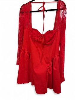 Brand new red midi lace dress