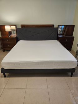 King Size Bed Frame + 10" Memory Foam Mattress – Must Be Disassembled