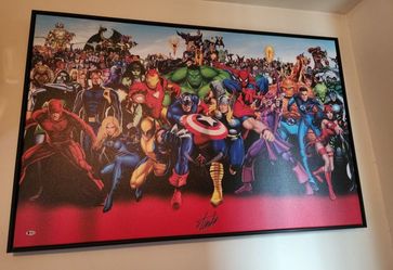 Marvel Canvas Signed By Stan Lee