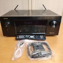 Denon Bluetooth WI-FI Wireless 7 Cannel 180 Watt Receiver AVR X3300W In Command Integrated Network AM FM Antennas Remote 