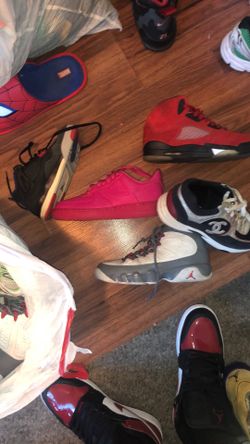 Bag Of Shoes Jordan’s, Channel,Nikes /kids Size-women Sizes Whole Bag Of Shoes For $130