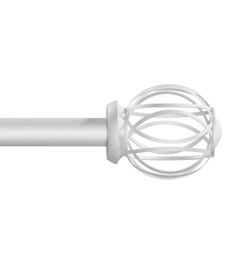 Style Selections Florine 28-in to 48-in Brushed Nickel Steel Single Curtain Rod with Finials