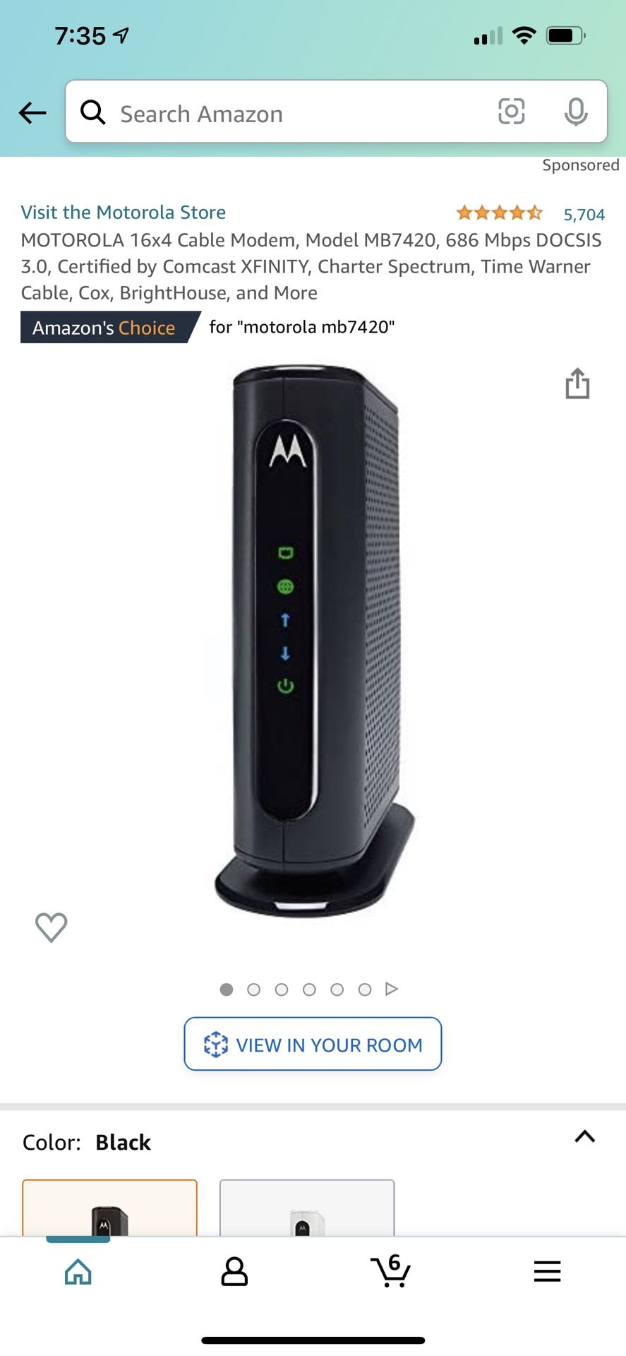 MOTOROLA 16x4 Cable Modem, Model MB7420, 686 Mbps DOCSIS 3.0