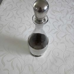 Pewter and Glass Decanter 