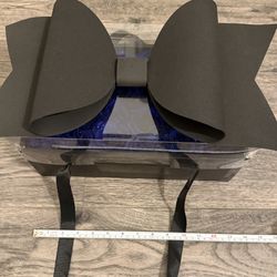 New- 24pcs Glitter blue Roses black Fake Flower Bow Tie Gift Box 